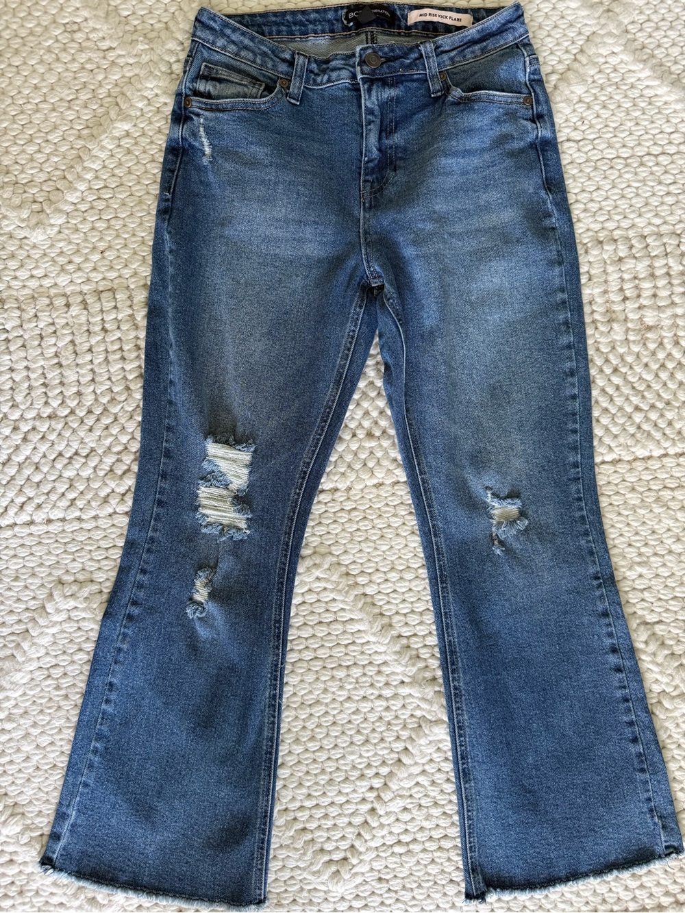 BCBGeneration Distressed Kick Flare Jeans
